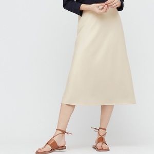 Uniqlo Satin Midi Slip Skirt NWOT